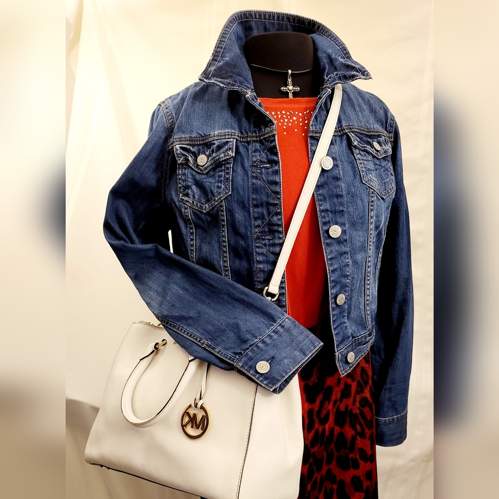 Aeropostale Large Cropped Denim Jacket